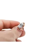 Kubický zirkón. Originál Vintage 14K Produkt s ružovým zlatým krúžkom Vintage Unique VRC047R